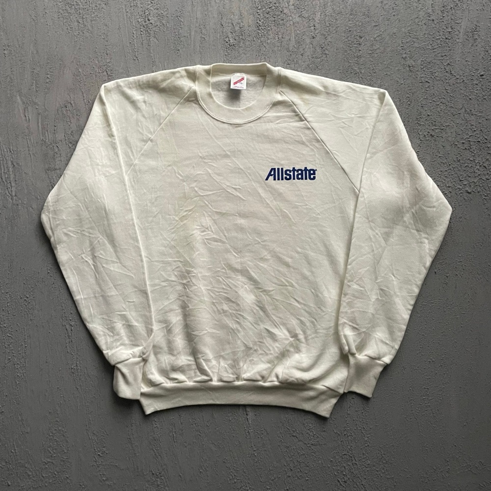Vintage Allstate Insurance Sweatshirt Mens XL White 90s Jerzees Made In USA